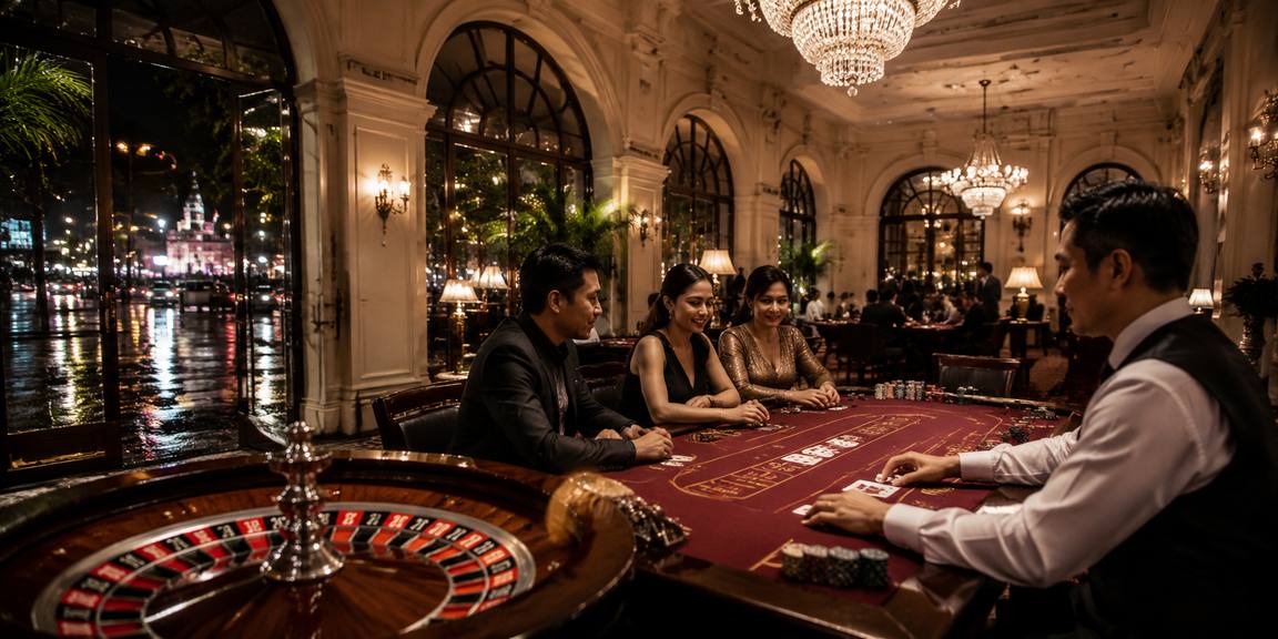 Lobby Dealer Hidup dengan Meja Baccarat, Roulette dan Blackjack